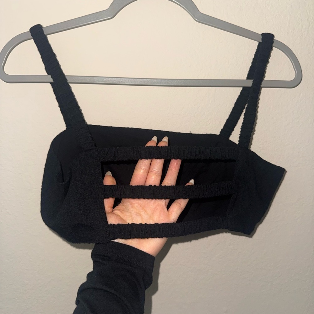 H and M Black Back Strappy Crop Top